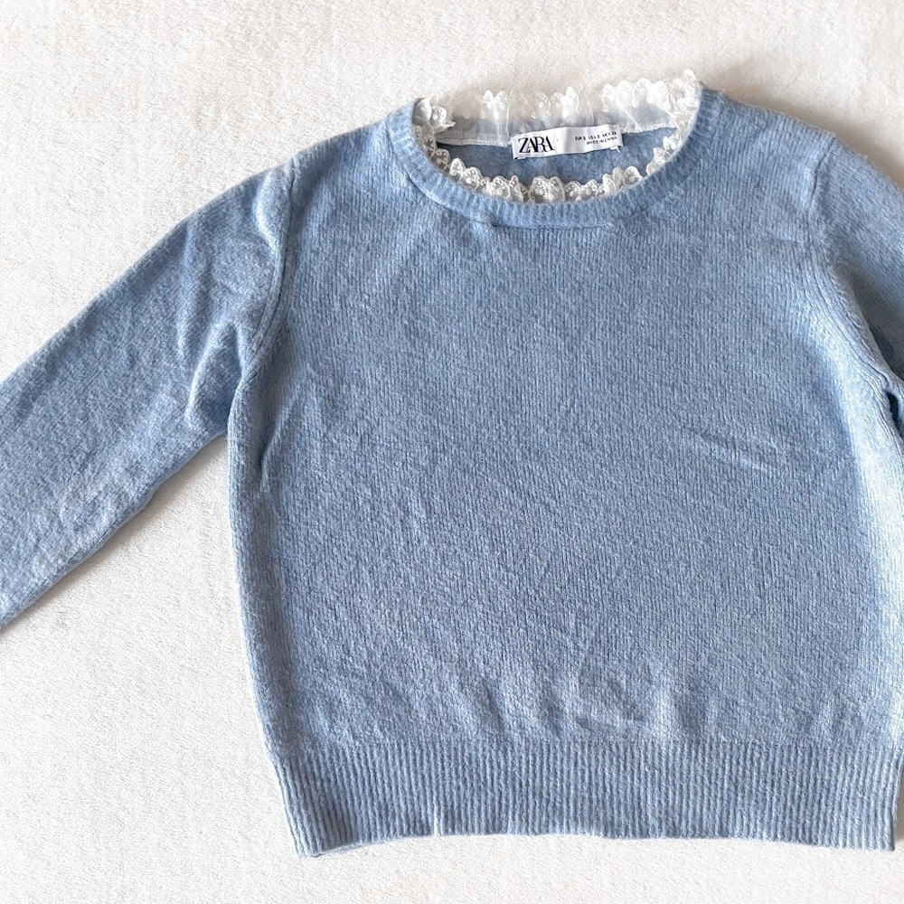 Zara Lace trim Sweater - Picture 3 of 9